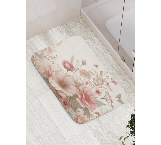 Коврик для ванной комнаты и туалета противоскользящий JOYARTY Ботаника 52x77 см bath_sd3502 1