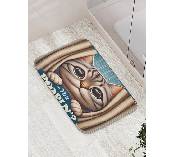 Коврик для ванной комнаты и туалета противоскользящий JOYARTY Большие глаза 52x77 см bath_sd3469 1