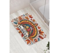 Коврик для ванной комнаты и туалета противоскользящий JOYARTY Благодарность индейке 52x77 см bath_sd4027