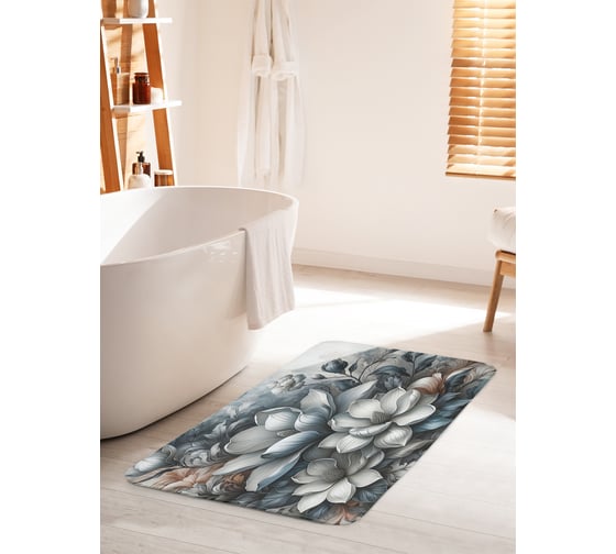 Коврик для ванной комнаты и туалета противоскользящий JOYARTY Бледная магнолия 60x100 см bath_sd3483_60x100 1