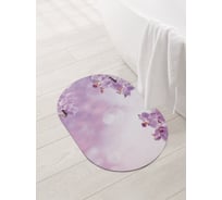 Коврик для ванной и туалета овальный противоскользящий JOYARTY Облачные орхидеи 58x38 см sbm_16364_58x38
