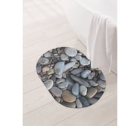 Коврик для ванной и туалета овальный противоскользящий JOYARTY Морская галька 58x38 см sbm_91599_58x38