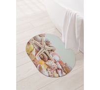 Коврик для ванной и туалета овальный противоскользящий JOYARTY Морская коллекция 58x38 см sbm_11820_58x38