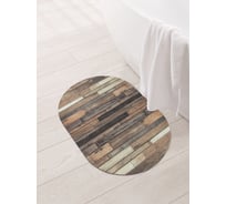 Коврик для ванной и туалета овальный противоскользящий JOYARTY Отличные доски 58x38 см sbm_23508_58x38