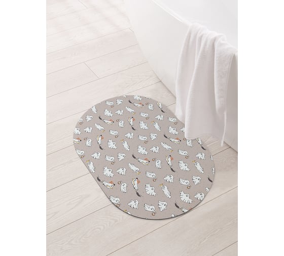 Коврик для ванной и туалета овальный противоскользящий JOYARTY Привидения суетологи 58x38 см sbm_427329_58x38 1