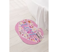 Коврик для ванной и туалета овальный противоскользящий JOYARTY Любовное многообразие 58x38 см, серия День влюбленных и семьи sbm_41576_58x38