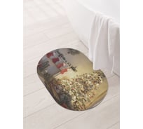 Коврик для ванной и туалета овальный противоскользящий JOYARTY Новогодняя атмосфера 58x38 см sbm_427859_58x38