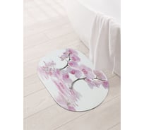 Коврик для ванной и туалета овальный противоскользящий JOYARTY Плавучие цветы 58x38 см sbm_17601_58x38