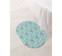 Коврик для ванной и туалета овальный противоскользящий JOYARTY Новогодние друзья 58x38 см sbm_427865_58x38