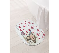 Коврик для ванной и туалета овальный противоскользящий JOYARTY Сердечное настроение 58x38 см, серия День влюбленных и семьи sbm_91967_58x38