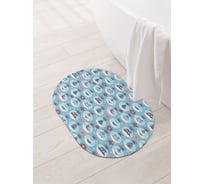 Коврик для ванной и туалета овальный противоскользящий JOYARTY Новогодние шары 58x38 см sbm_427887_58x38