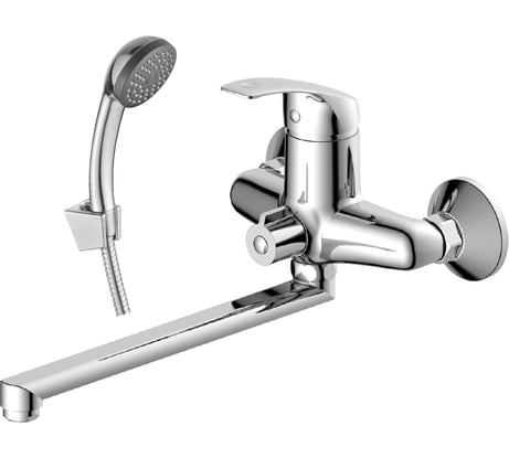 Одноручный смеситель для ванны Decoroom универсальный, с поворотным изливом 300 мм DR71043