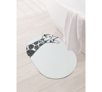 Коврик для ванной и туалета овальный противоскользящий JOYARTY Скромный жираф 58x38 см sbm_18095_58x38