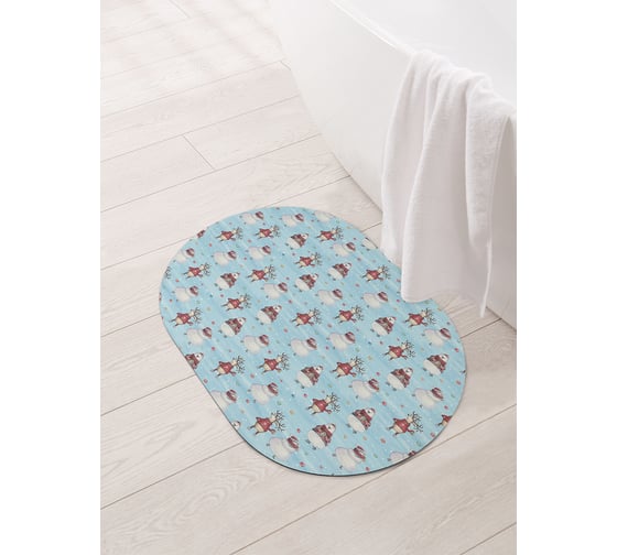 Коврик для ванной и туалета овальный противоскользящий JOYARTY Однажды в лесу 58x38 см sbm_427895_58x38 1