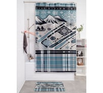 Штора занавеска для ванной тканевая JOYARTY Горный склон 180x200 см, серия Новый год и Рождество sc_sd3943