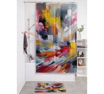 Штора занавеска для ванной тканевая JOYARTY Картина краской 180x200 см, sc_sd3492