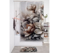 Штора занавеска для ванной тканевая JOYARTY Золотая магнолия 180x200 см, sc_sd3485