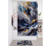 Штора занавеска для ванной тканевая JOYARTY Акварель кистью 180x200 см, sc_sd3464