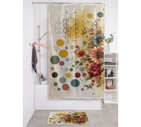 Штора занавеска для ванной тканевая JOYARTY Волшебные цветы 180x200 см, sc_sd3563