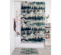 Штора занавеска для ванной тканевая JOYARTY Коллаж гор 180x200 см, sc_sd3939
