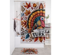 Штора занавеска для ванной тканевая JOYARTY Благодарность индейке 180x200 см, sc_sd4027