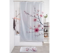 Штора занавеска для ванной тканевая JOYARTY Ветка сакуры 180x200 см, sc_sd3487