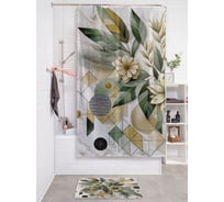 Штора занавеска для ванной тканевая JOYARTY Геометрия в цветах 180x200 см, sc_sd3515