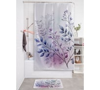 Штора занавеска для ванной тканевая JOYARTY Веточка бутонов 180x200 см, sc_sd3494