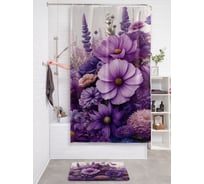 Штора занавеска для ванной тканевая JOYARTY Космея 180x200 см, sc_sd3463