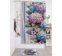 Штора занавеска для ванной тканевая JOYARTY Гортензия 180x200 см, sc_sd3407