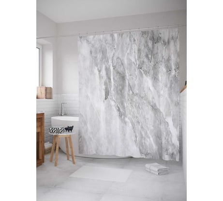 Штора (занавеска) для ванной JoyArty "Неизвестная туманность" из сатена, 180х200 см с крючками sc_18902