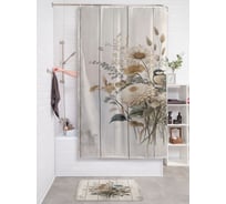 Штора для ванной тканевая JOYARTY "Полевой букет" 180x200 см sc_sd3426