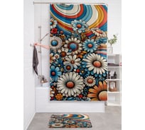 Штора для ванной тканевая JOYARTY "Нарисовал ромашки" 180x200 см sc_sd3532