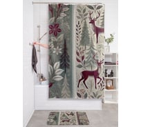 Штора для ванной тканевая JOYARTY "Олени в лесу" 180x200 см , серия Новый год и Рождество sc_sd3860