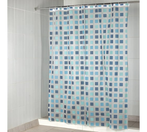 Штора Aquarius Jaipur PEVA, 180х200 см, голубой 6728467284