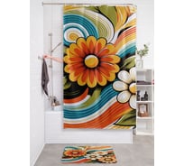 Штора для ванной тканевая JOYARTY "Раскраска цветов" 180x200 см sc_sd3549