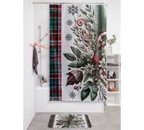 Штора для ванной тканевая JOYARTY "Праздничный набор" 180x200 см , серия Новый год и Рождество sc_sd3908