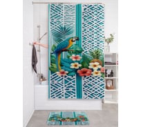 Штора занавеска для ванной тканевая JOYARTY Тропические попугаи 180x200 см, sc_sd3415