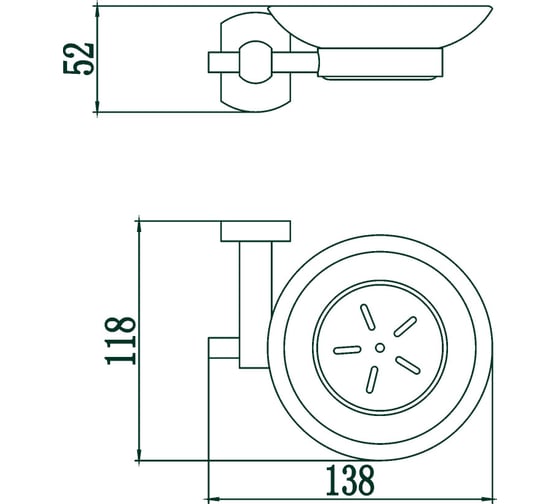 Мыльница стеклянная с настенным держателем Savol S-009959