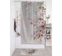 Штора занавеска для ванной тканевая JOYARTY "Украшение цветами" 180x200 см, sc_sd3474