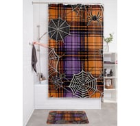 Штора занавеска для ванной тканевая JOYARTY "Ужасающая клетка" 180x200 см, серия Хэллоуин sc_sd3934