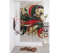 Штора занавеска для ванной тканевая JOYARTY "Узоры краской" 180x200 см, серия Новый год и Рождество sc_sd3919