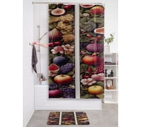 Штора занавеска для ванной тканевая JOYARTY "Фруктовый пир" 180x200 см, sc_sd3436