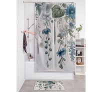 Штора занавеска для ванной тканевая JOYARTY "Цветы в воздухе" 180x200 см, sc_sd3503