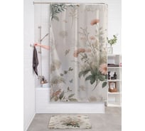 Штора занавеска для ванной тканевая JOYARTY "Цветочки нежные" 180x200 см, sc_sd3551