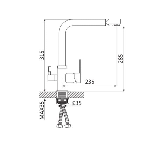 Кухонный смеситель OUTE T683BK-3