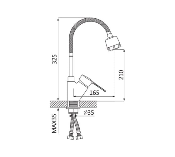 Кухонный смеситель OUTE T4813B-8 Т4813B-8