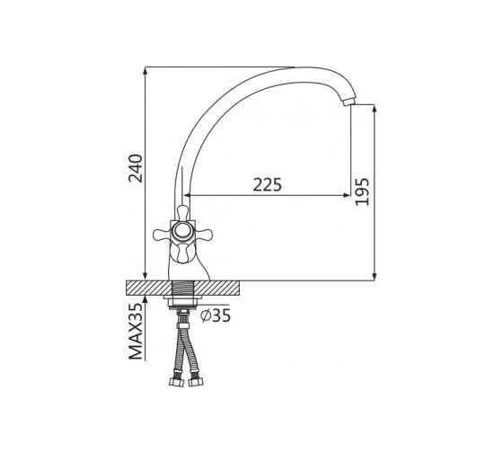 Кухонный смеситель OUTE T5013BA-8