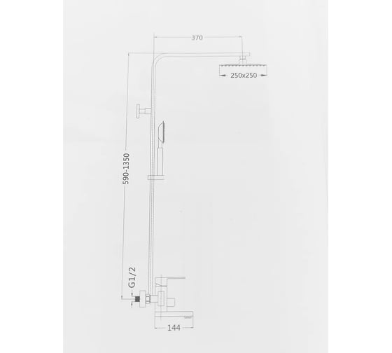 Душевая стойка-зонт со смесителем OUTE T40294