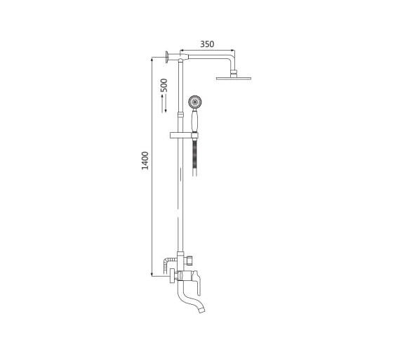 Душевая стойка со смесителем OUTE T9604Q